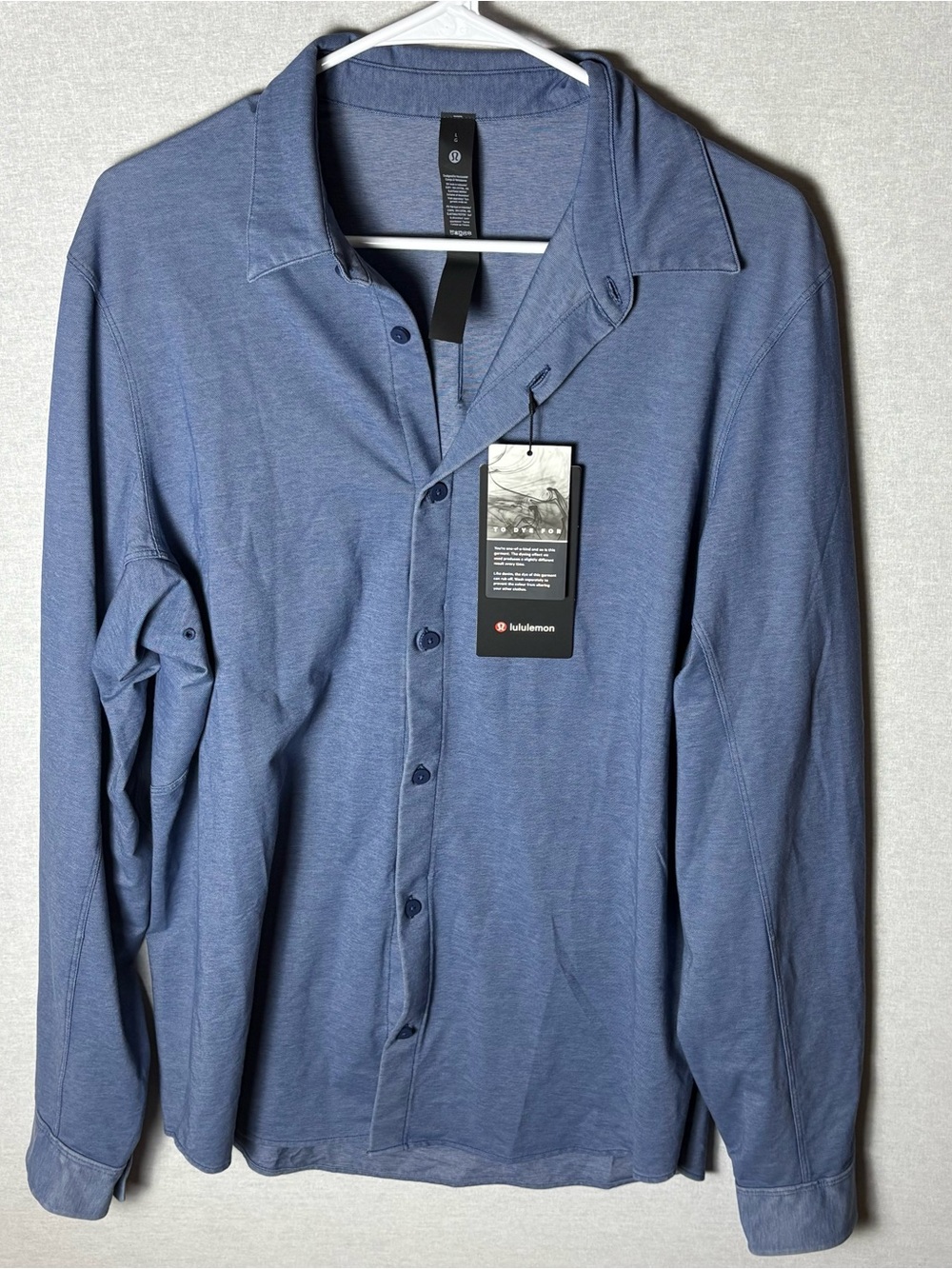 Lululemon Commission Long Sleeve Shirt M3CRQS Blue Size Large